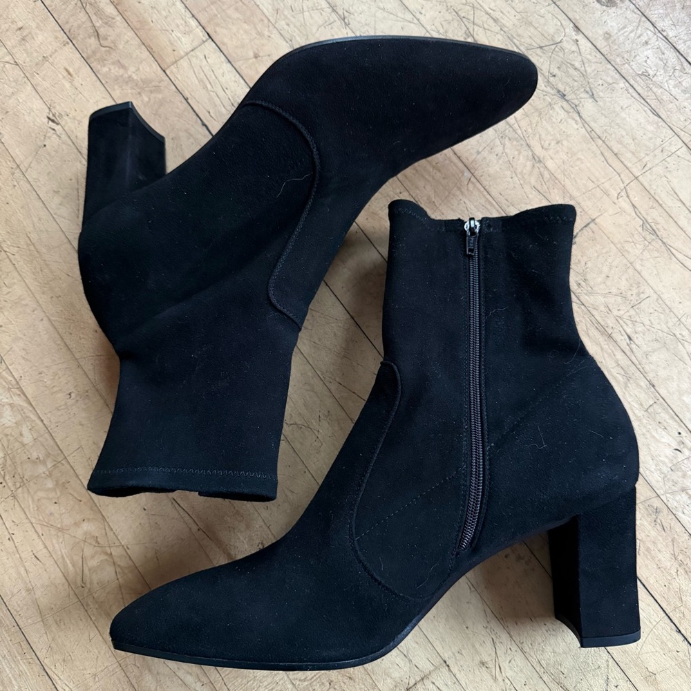 NWOB INEZ Paz 70 Ankle Boots Black Suede Zip Up US 9.5 - Picture 5 of 13